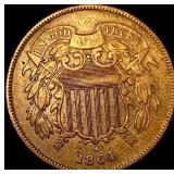 1864 Two-Cent Piece NEARLY UNCIRCULATED