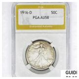 1916-D Walking Liberty Half Dollar PGA AU58
