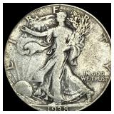 1938-D Walking Liberty Half Dollar LIGHTLY CIRCULA