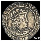 1526-1544 England Henry VIII Silver Groat NEARLY U