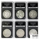 [6 Coins]1890-1923 Morgan Silver Dollars PCS Genui