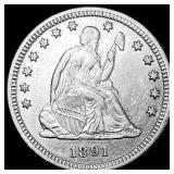 1891-S Silver Quarter Dollar CLOSELY  UNCIRCULATE