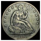 1853 Arrows/Rays Seated Liberty Half Dollar  NEAR
