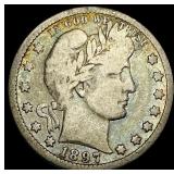 1897-O Barber Silver Quarter LIGHTLY  CIRCULATED