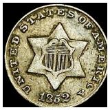 1852 Silver Three-Cent Piece ABOUT  UNCIRCULATED