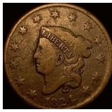 1824 Coronet Head Large Cent LIGHTLY CIRCULATED