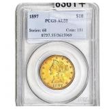 1897 $10 Gold Eagle PCGS AU55