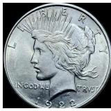 1922-D Silver Peace Dollar CHOICE AU