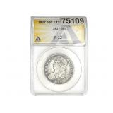 1827 Capped Bust Half Dollar ANACS F12