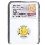 2016-W 1/10 OZ Gold Mercury Dime 100th Ann. NGC SP
