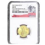 2017 1/4 OZ Gold Eagle $10 NGC MS70