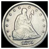 1875-S Silver Twenty Cents NEARLY  UNCIRCULATED