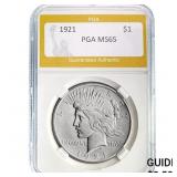 1921 Silver Peace Dollar PGA MS65