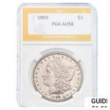 1893 Morgan Silver Dollar PGA AU58
