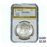 1878-cc Morgan Silver Dollar PGS MS64