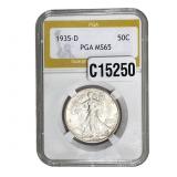 1935-D Walking Liberty Half Dollar PGA MS65