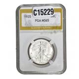 1935 Walking Liberty Half Dollar PGA MS65