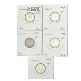 Various Dates Silver Mexico 20 centavos AU+