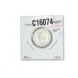 1914-M Silver Mexico 20 centavos AU