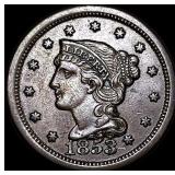 1853 Braided Hair Large Cent CLOSELY UNCIRCULATED