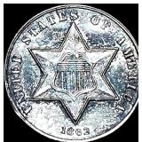 1862 Silver Three-Cent Piece UNCIRCULATED