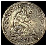 1853 Arrows Seated Liberty Quarter NEARLY UNCIRCUL
