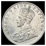 1918 British Inda Silver Rupee UNCIRCULATED