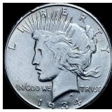 1934-S Silver Peace Dollar CHOICE AU