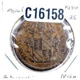 1851-R Papal States 2 Baiocchi AU+