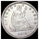 1876 Seated Liberty Silver Quarter LIGHTLY CIRCULA