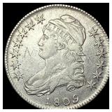 1809 Capped Bust Half Dollar CLOSELY  UNCIRCULATE