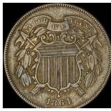 1864 Bronze Two-Cent Piece NEARLY  UNCIRCULATED
