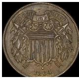 1864 Bronze Two-Cent Piece CLOSELY  UNCIRCULATED