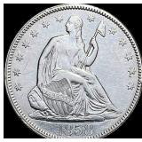 1858 Seated Liberty Half Dollar CLOSELY UNCIRCULA