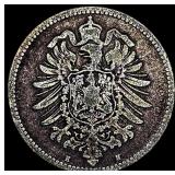 1874-H Germany Silver 1 Reichsmark NEARLY UNCIRCUL