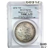 1878 Rev. 1879 7TF Morgan Silver Dollar PCGS XF40