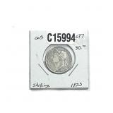 1823 Silver Shilling Coin VF