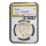 1934-S Silver Peace Dollar PGA AU53