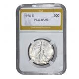 1936-D Walking Liberty Half Dollar PGA MS65+