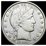 1908-O Barber Half Dollar ABOUT UNCIRCULATED