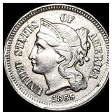 1865 Nickel Three-Cent Piece CLOSELY UNCIRCULATED