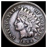 1864 Copper-Nickel Indian Head Cent NEARLY UNCIRCU