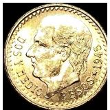 Gold 2.5 Pesos Mexico 1918 SUPERB GEM BU