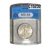 1936 Walking Liberty Half Dollar ANACS MS64