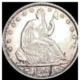 1854 Arrows Seated Liberty Half Dollar CLOSELY UNC