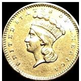 1859 Gold $1 Indian Head Type 3 CLOSELY UNCIRCULAT