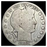 1913 Barber Half Dollar NICELY CIRCULATED