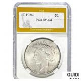 1926 Silver Peace Dollar PGA MS64