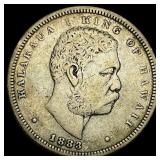 1883 Silver Hawaii 1/2 Dollar ABOUT  UNCIRCULATED