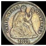 1871 Seated Liberty Half Dime NEARLY  UNCIRCULATE